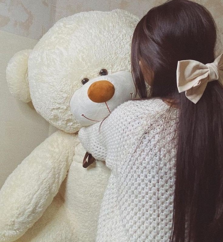 Girl with teddy bear dp for instagram