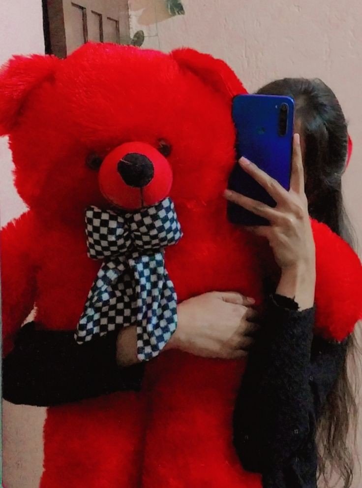 Girl with teddy bear dp for instagram