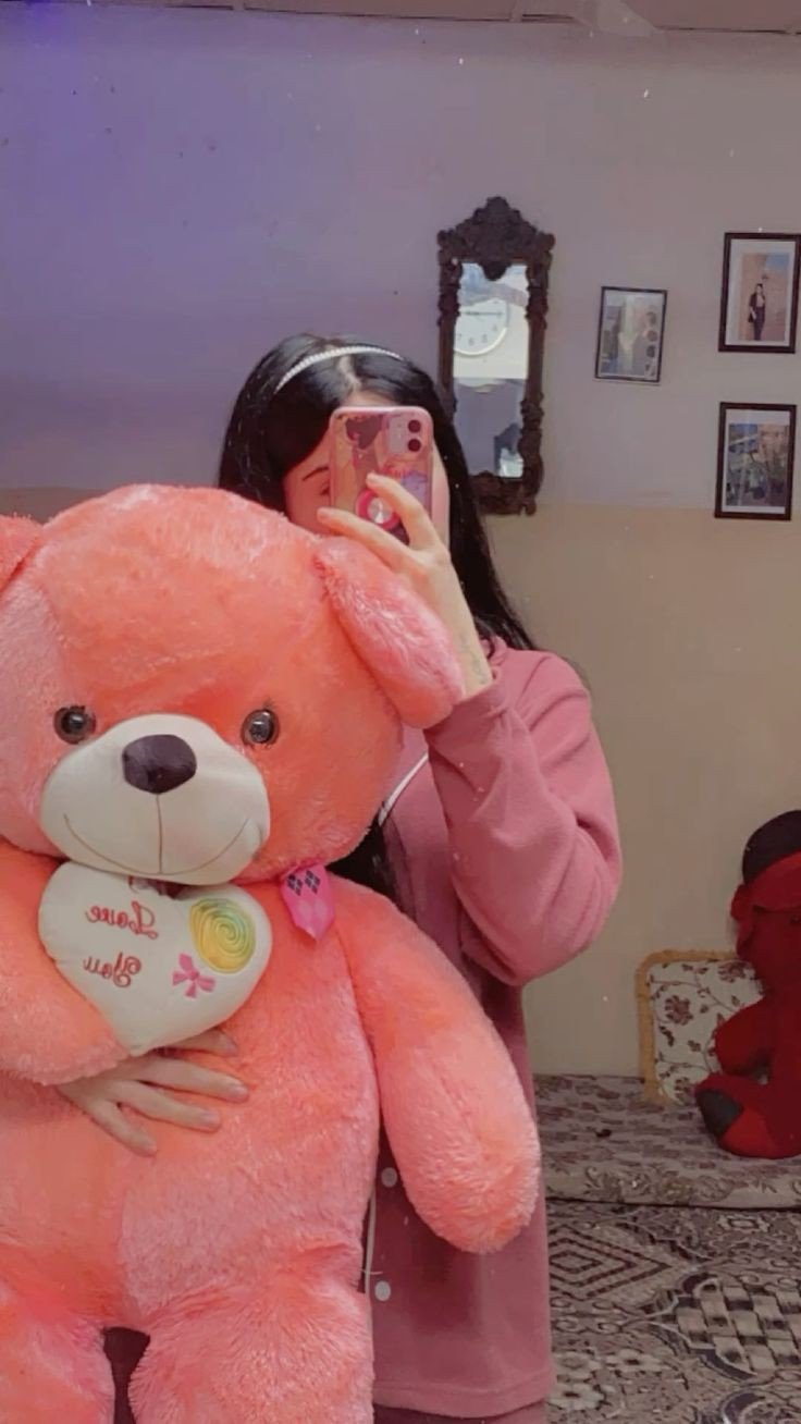 Girl with teddy bear dp for instagram