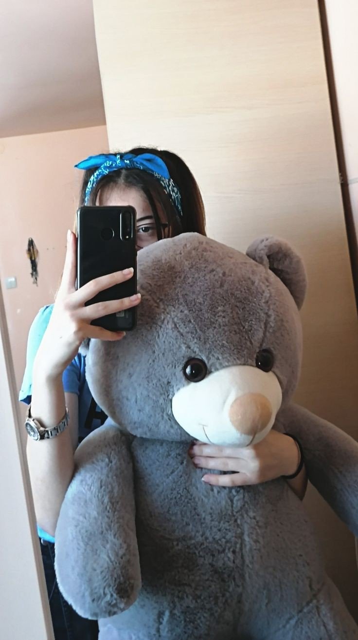 Girl with teddy bear dp for instagram