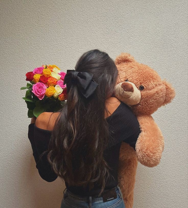 Girl with teddy bear dp for instagram