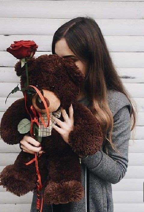 Girl with teddy bear dp for instagram