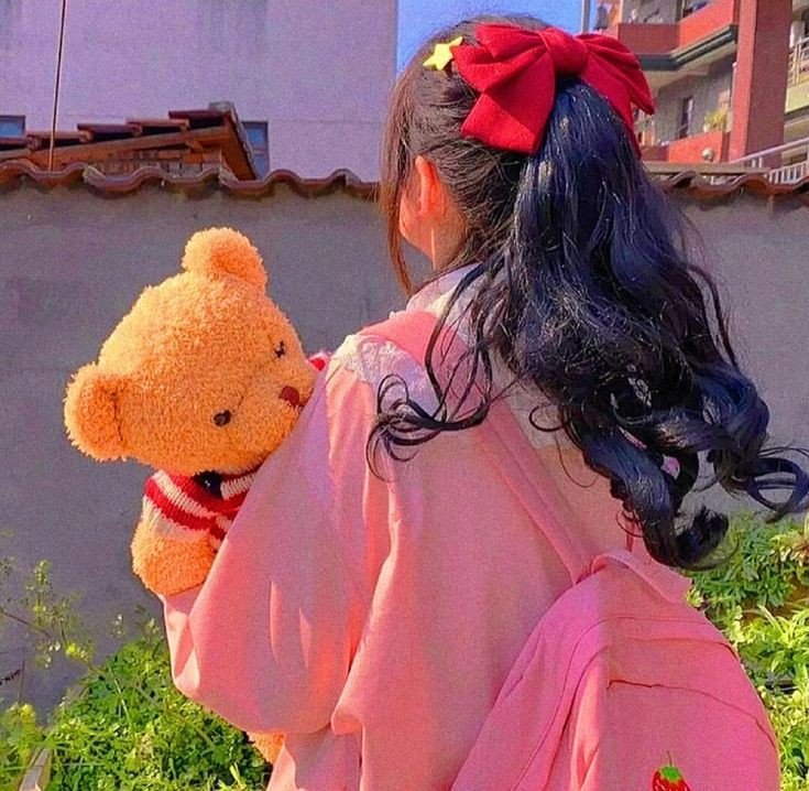 Girl with teddy bear dp for instagram