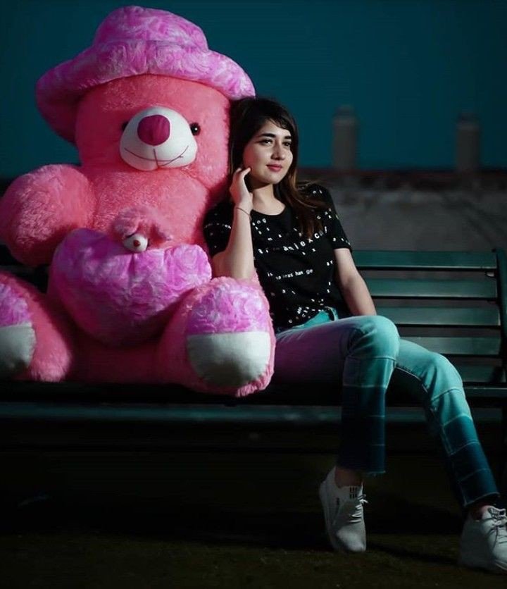 Girl with teddy bear dp for instagram