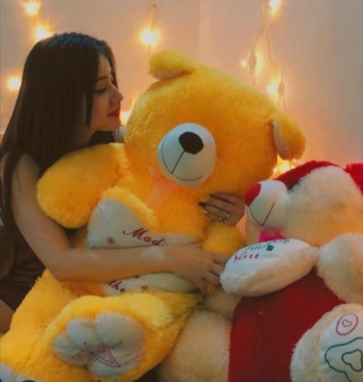 Girl with teddy bear dp for instagram