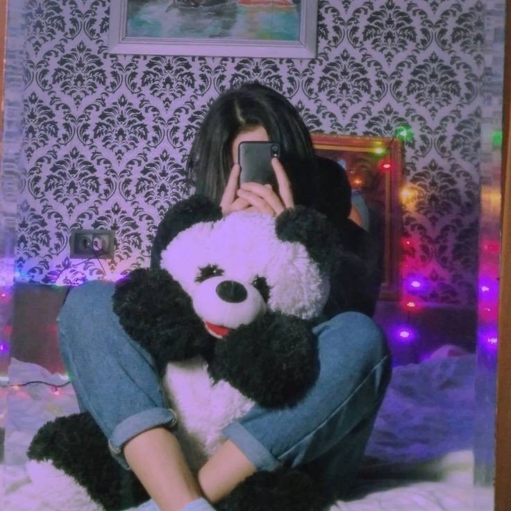 Girl with teddy bear dp for instagram