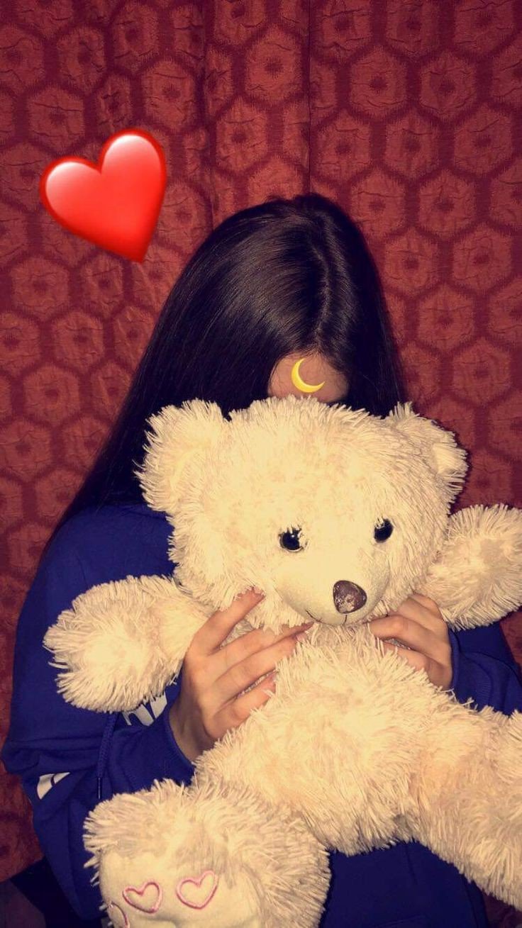 Girl with teddy bear dp for instagram